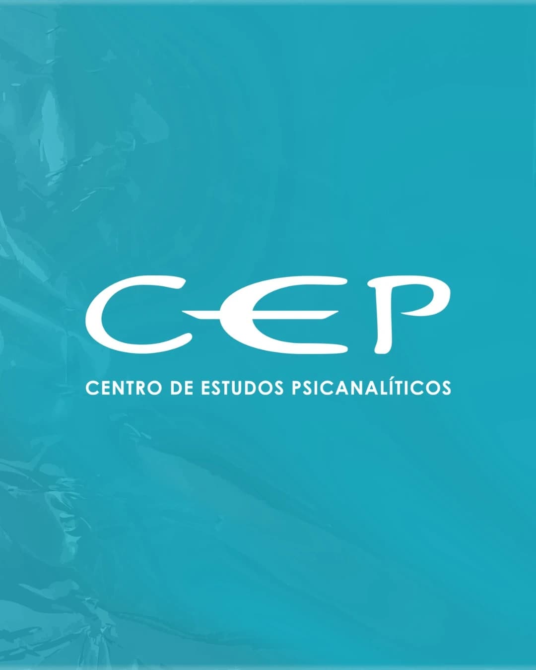 Capa do Manifesto do CEP: logotipo branco do Centro de Estudos Psicanalíticos sobre fundo azul-turquesa